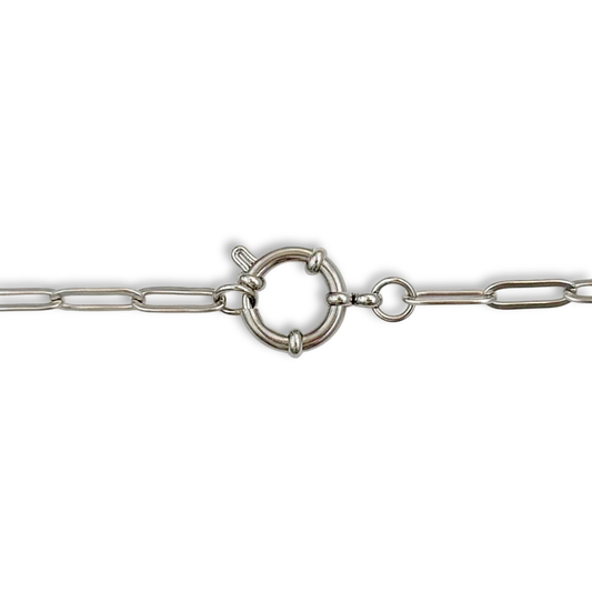 Silver Paperclip Sailor Charm Bracelet