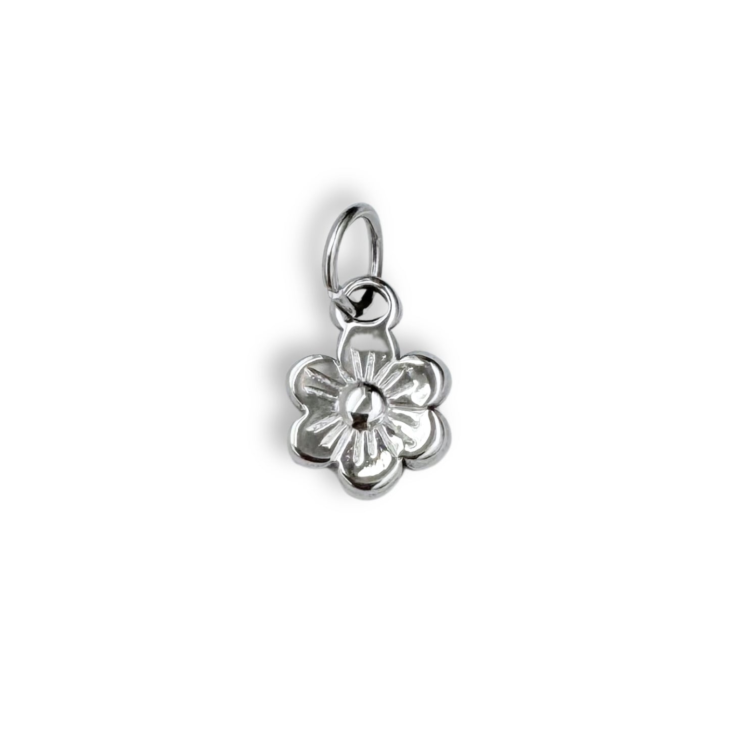 Silver Plain Flower Charm