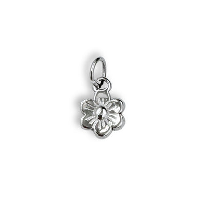 Silver Plain Flower Charm