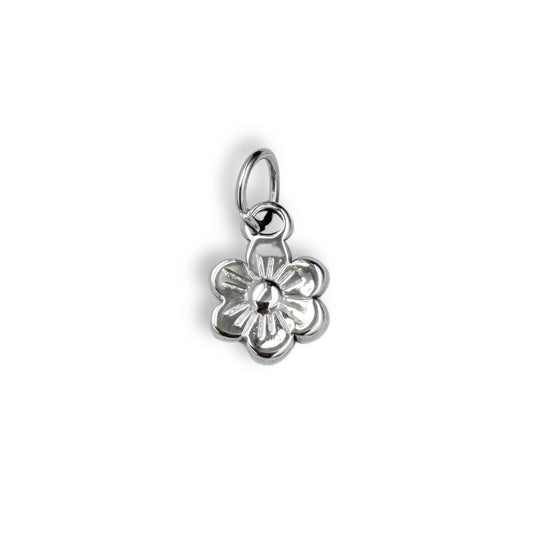 Silver Plain Flower Charm