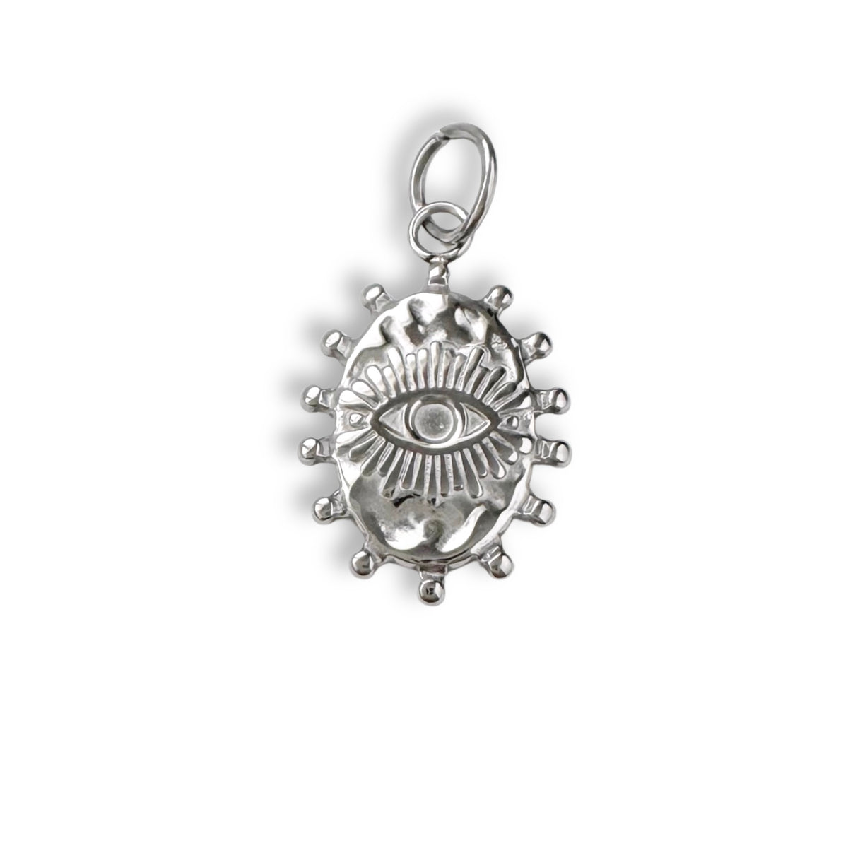 Silver Radiating Eye Charm