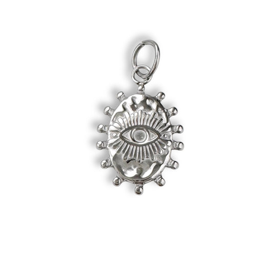 Silver Radiating Eye Charm