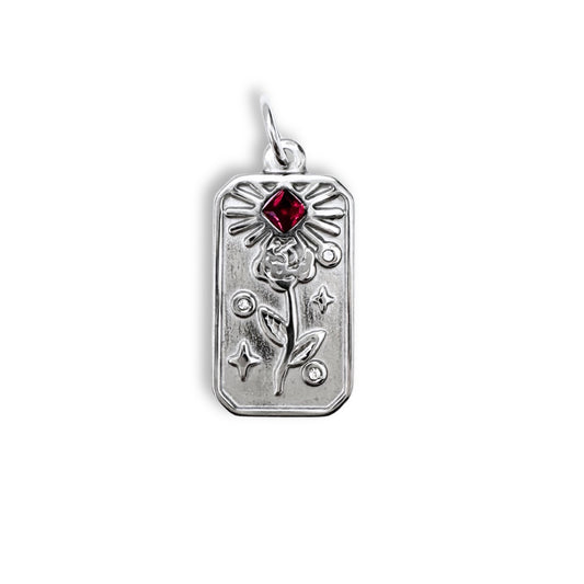 Silver Rose Tarot Charm