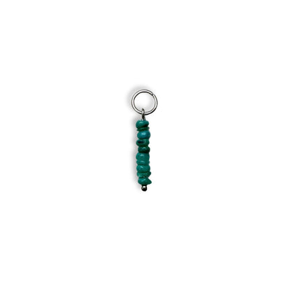 Sea Green Beaded Charm - Silver