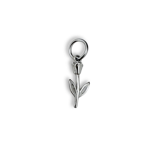 Silver Single Rose Charm