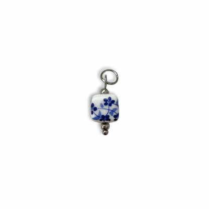 Posy Square Charm - Silver