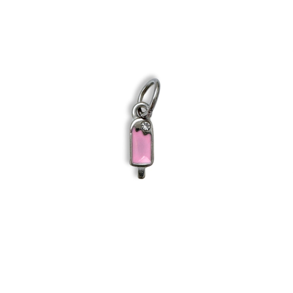 Silver Strawberry Ice Cream Charm