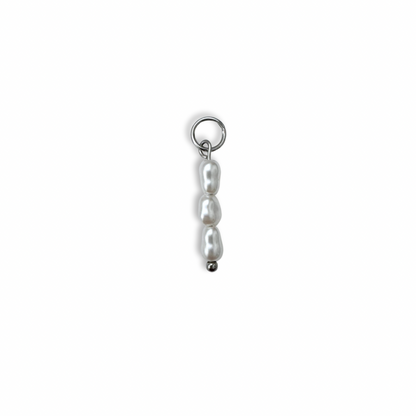 Trio String Of Pearls Charm - Silver