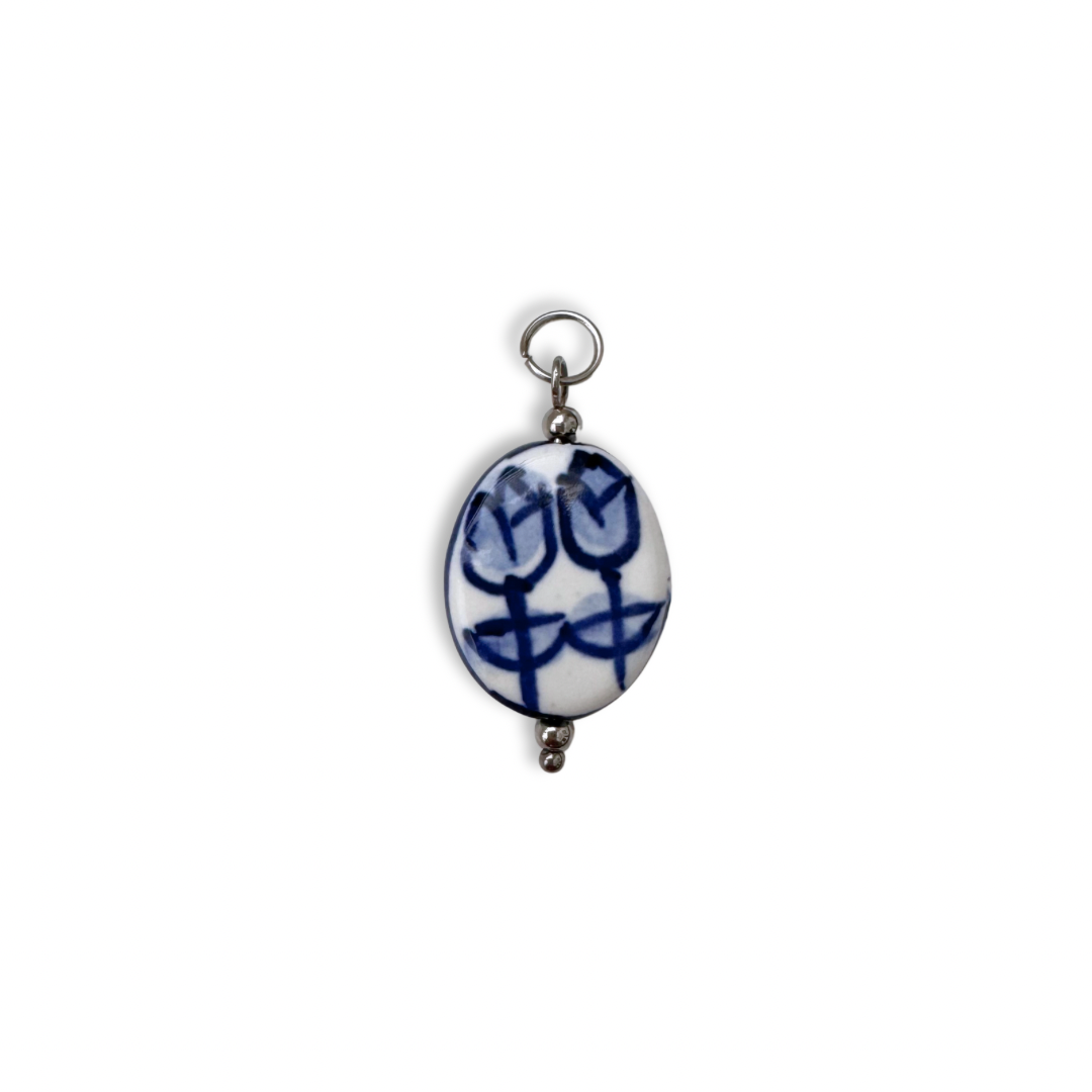 Large Tulip Charm - Silver
