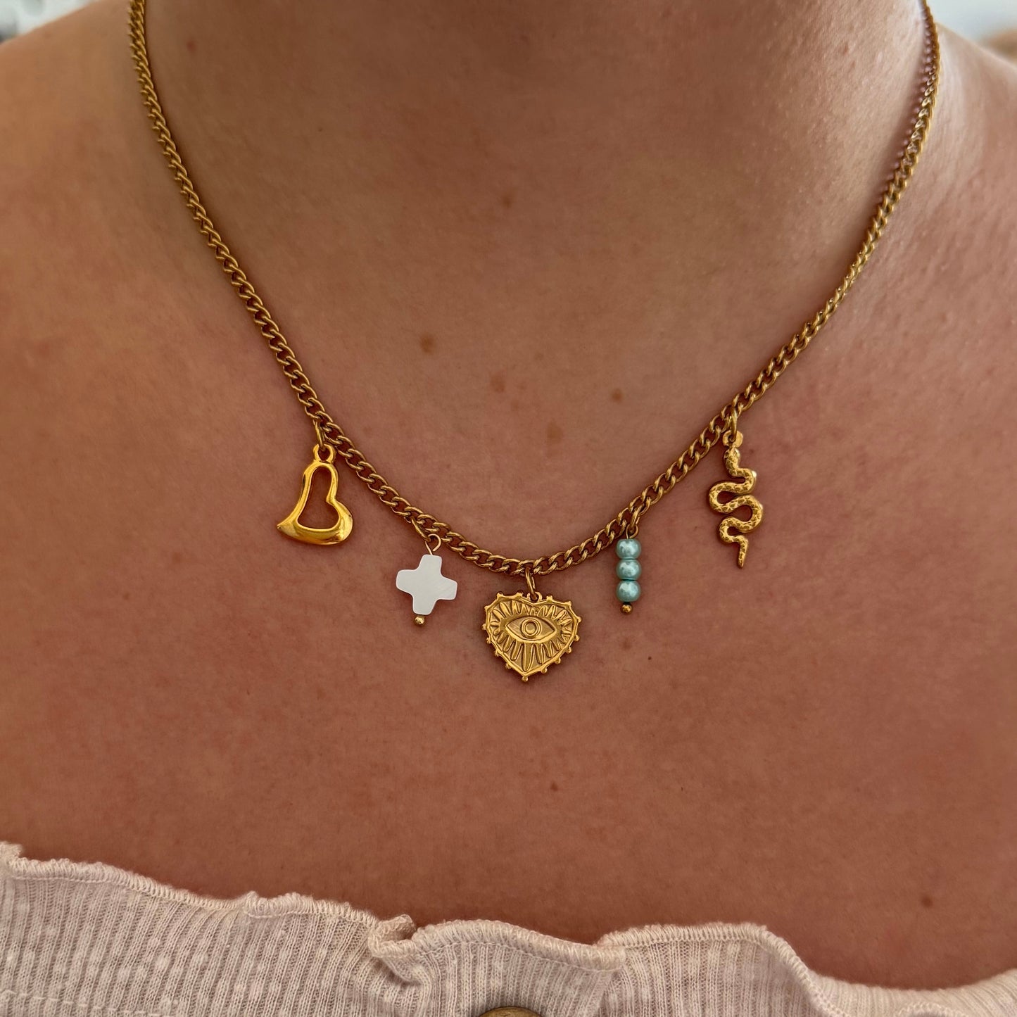 'Snake Charmer' Multi Charm Necklace