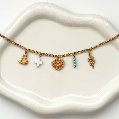 'Snake Charmer' Multi Charm Necklace
