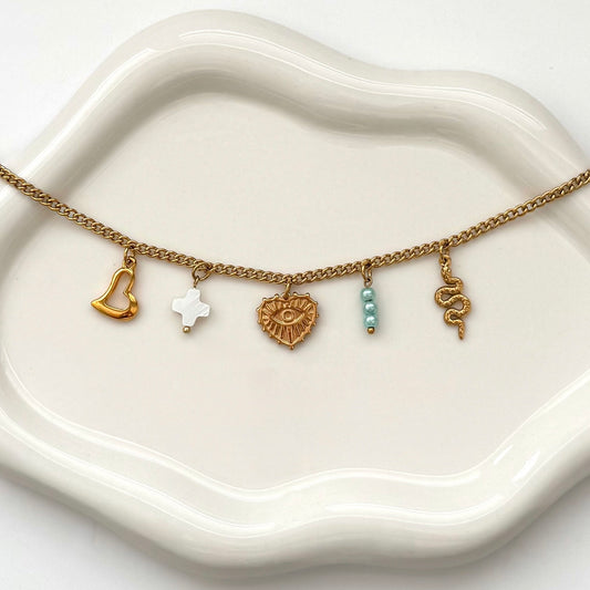 'Snake Charmer' Multi Charm Necklace