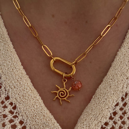 Aperol Spritz Beaded Charm - Gold