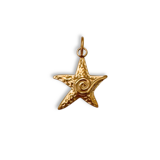 Gold Swirl Starfish Charm