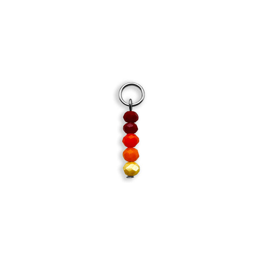 Tequila Sunrise Beaded Charm - Silver