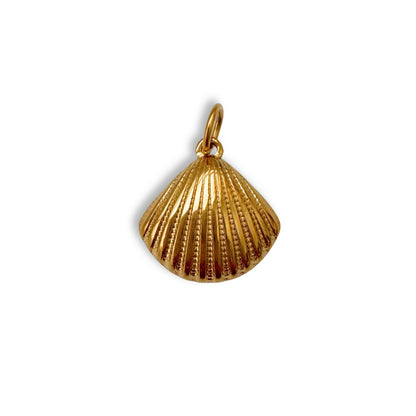 Gold Textured Scallop Charm
