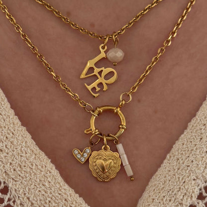 Gold Vintage Heart Charm