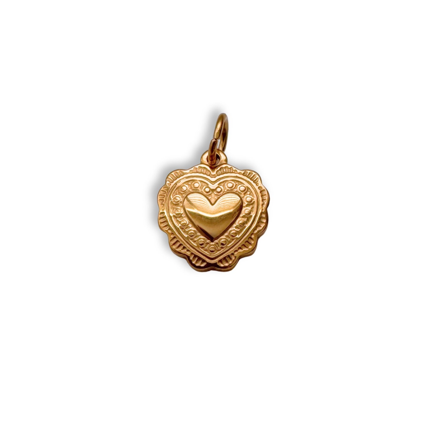 Gold Vintage Heart Charm