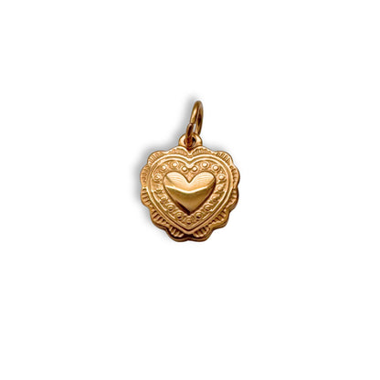 Gold Vintage Heart Charm